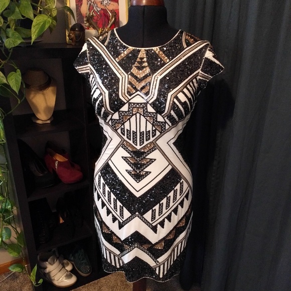 express aztec sequin dress
